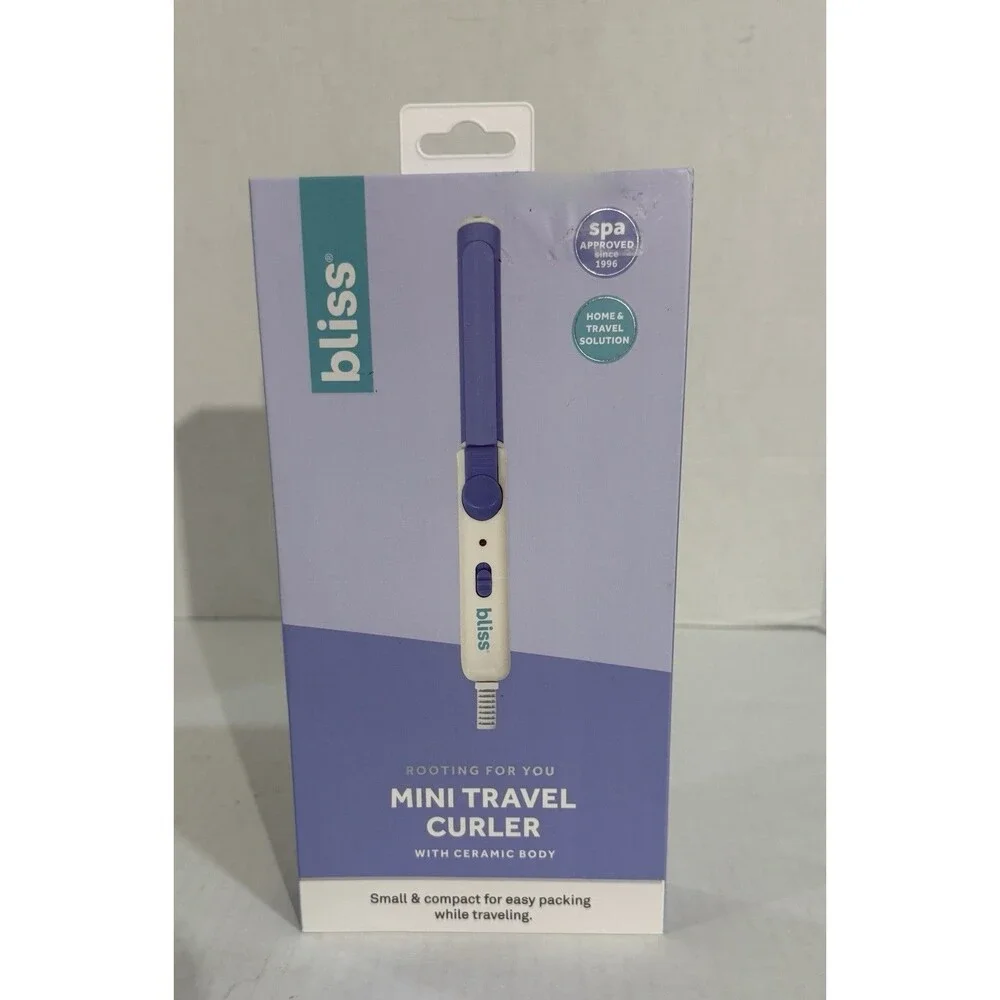 Bliss Mini Travel Curler W/Ceramic Body Small & Vera Bradley Iron Cover Set New - Picture 2 of 13